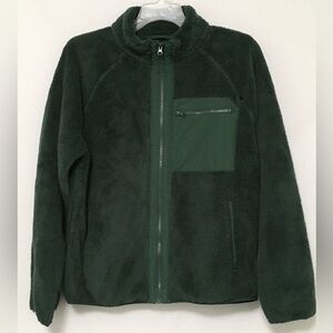 Goodfellow & Co. Mens Size M Green Soft Fleece Full Zip Jacket Pockets
